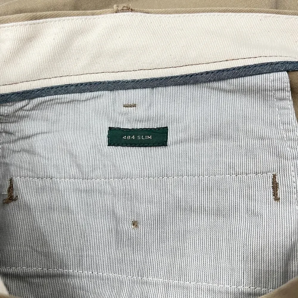 J.Crew Men's 484 Slim-fit pant in Broken-in chino in khaki M1267 size 44